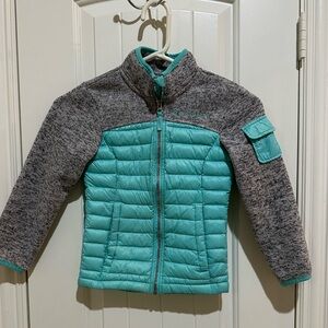 Free country, girls jacket, turquoise and gray.